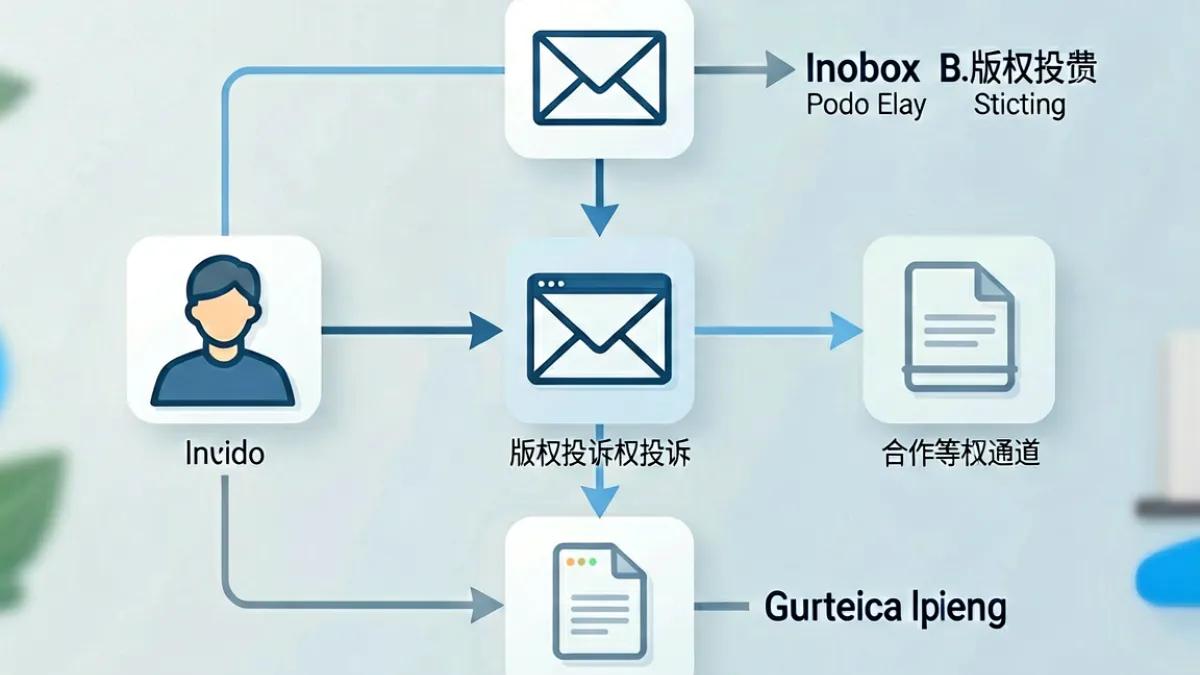 本色视频联系与反馈渠道示意图，展示邮件沟通与用户建议收集流程