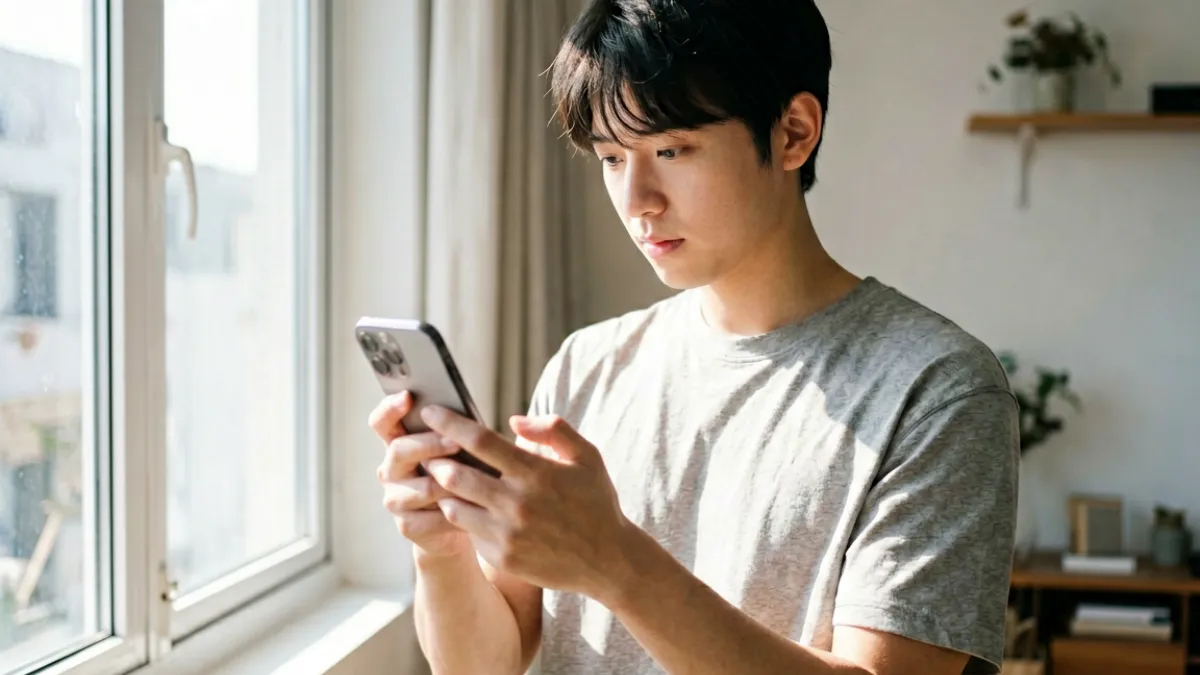 本色视频的典型拍摄场景：创作者手持设备在自然光下记录真实生活状态，画面质感自然朴实